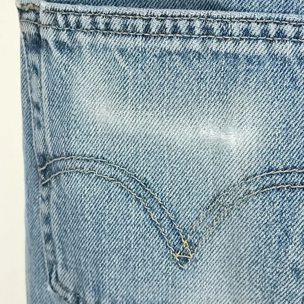 Levi's 505 Denim Jeans Men's 34x30 Blue With Fade Distressed Destroyed - Picture 8 of 15